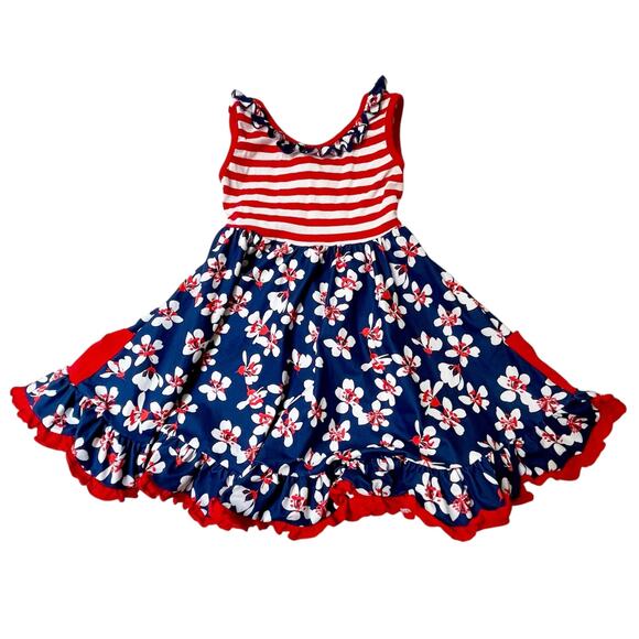 Eliza Cate Americana Floral Twirl Dress Size 5 - Picture 1 of 7